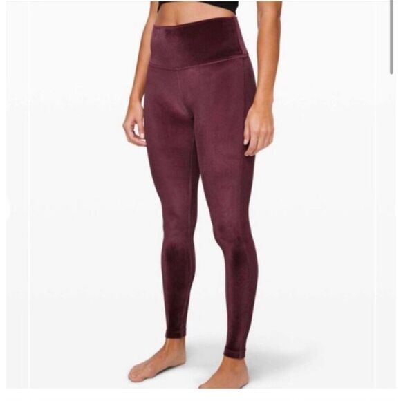 Lululemon Wunder Lounge Special Edition Plum Velvet Leggings sz 4 EUC - Picture 1 of 12